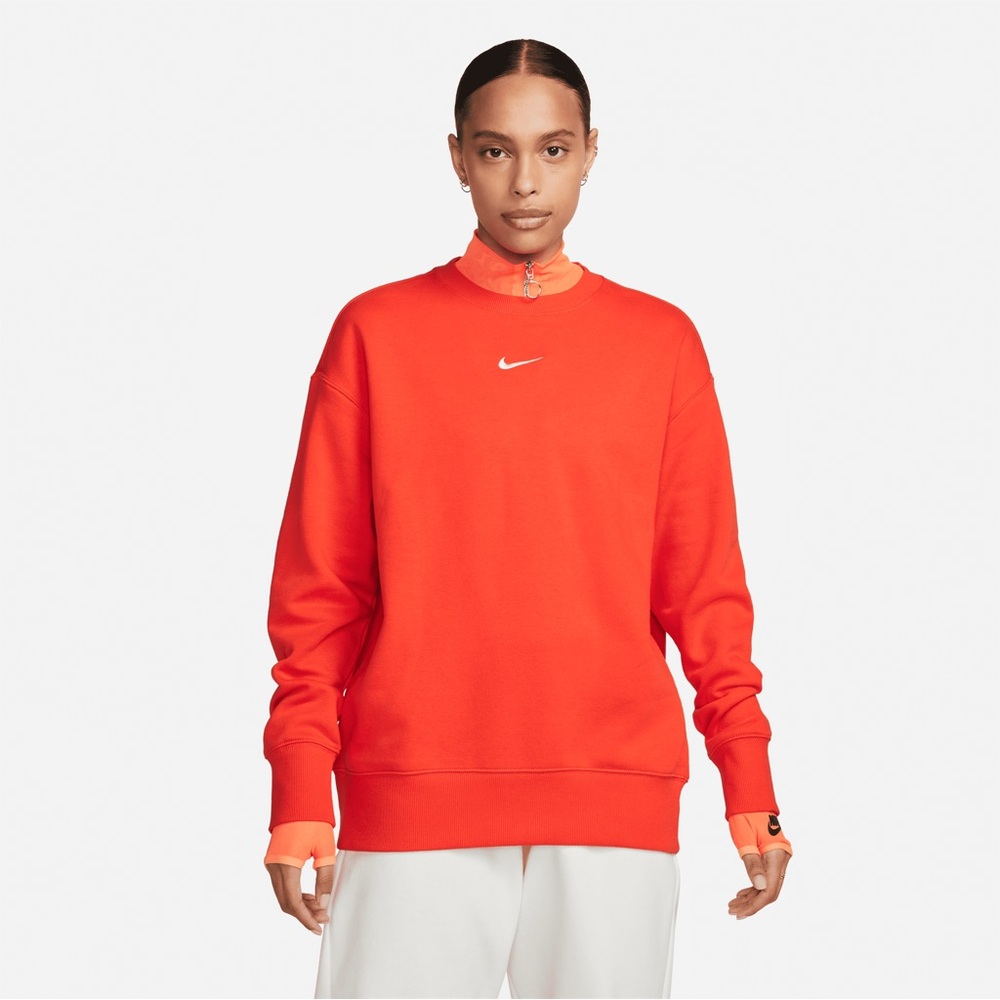 Nike Phoenix Fleece Sweatshirt + Jordan Sweatpants - Picante Red